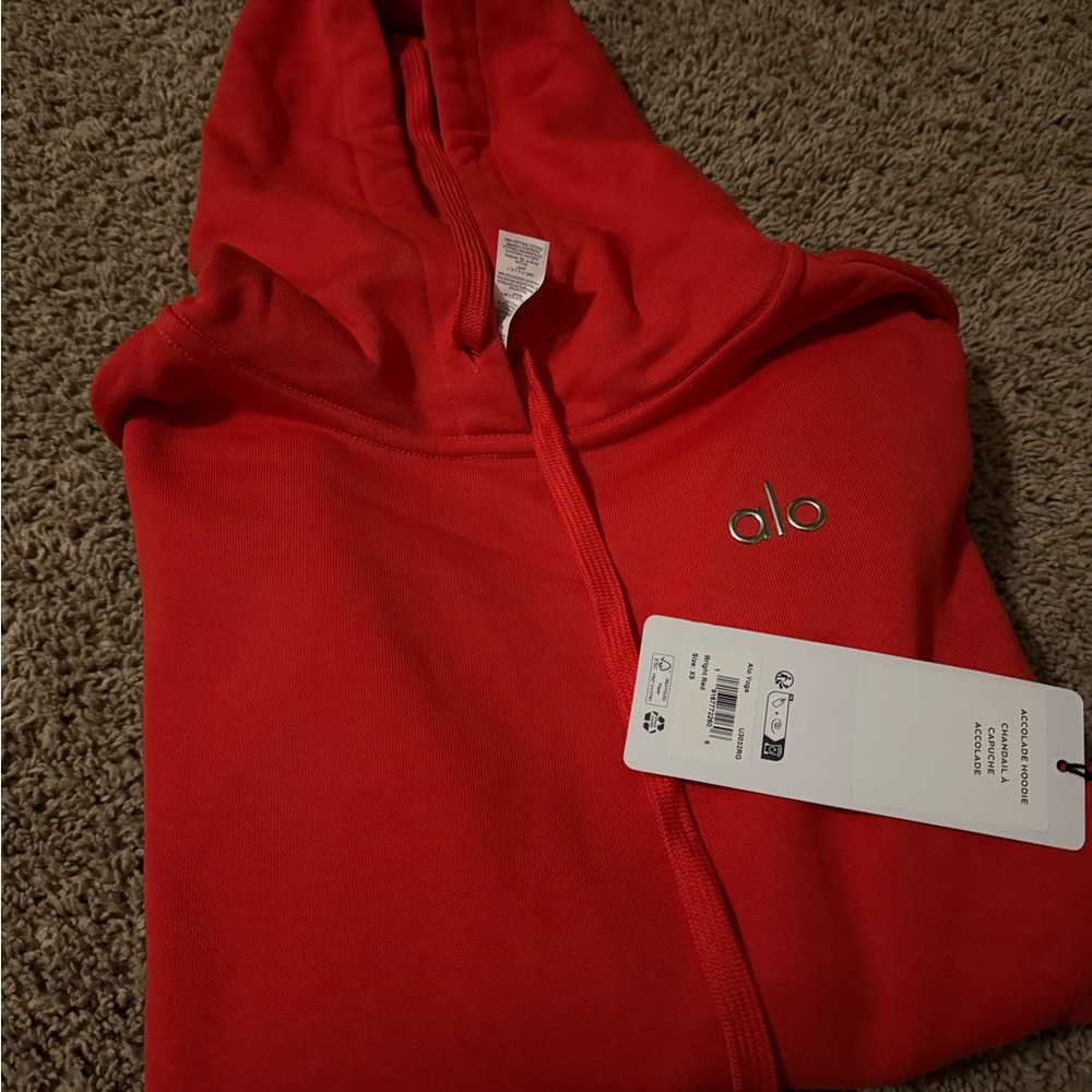 ALO Yoga Red Hoodie Sweater